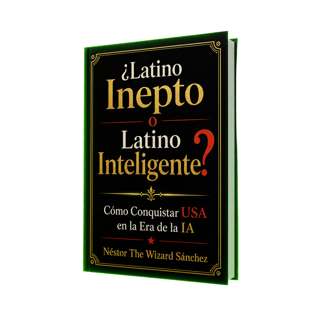 Portada del libro ¿Latino INEPTO o Latino INTELIGENTE? con glow verde Matrix